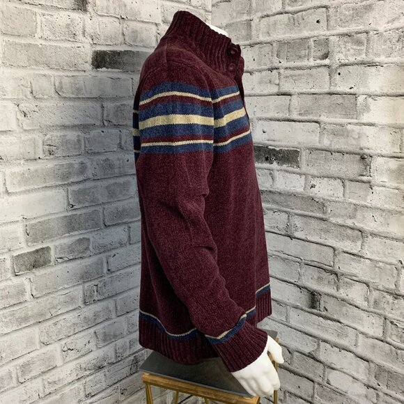 Vintage Denver Hayes Classic Fit 1/4 Button Burgundy Dad Sweater - Picture 3 of 11
